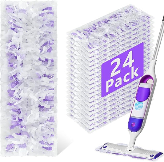 24 Pack Disposable Power Mop Refills Pads for Swiffer Power Mop,Swifter Wet Pads Refill,Disposable Mop Pads Swifters for Wood Floors,Spray Mopping Pads Refills for Multi-Surface Floor Cleaning