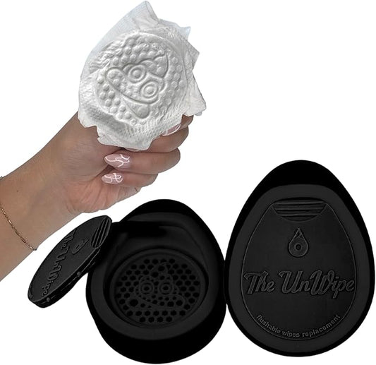 – Textured, Portable, Septic-Safe Tush Cleaning Instead of Flushable or Baby Wipes, Black LE