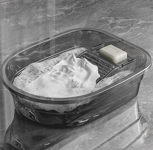 16 Inches outdoor sink lavadero para lavar ropa a mano Large PET washboard for hand washing clothes Laundry Laundry Washboard Can Wash Lace Fragile Clothes Trousers Towels Socks (Transparent Gray)