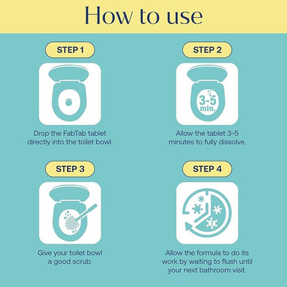 Toilet Bowl Cleaner Tablets- No Harsh Chemicals | Removes Rust & Stains | Natural Cleaning Products | Family and Pets approved Plastic-Free