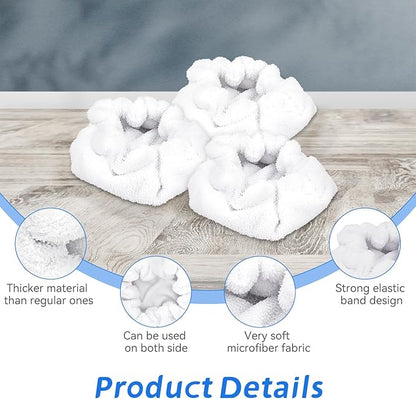 Pads Fit for Dupray Handheld Steam Cleaner: Small Bonnets Compatible with Dupray Triangular Brush Tool - Washable and Reusable Handheld Steamer Cloth Accessories (8 Packs)