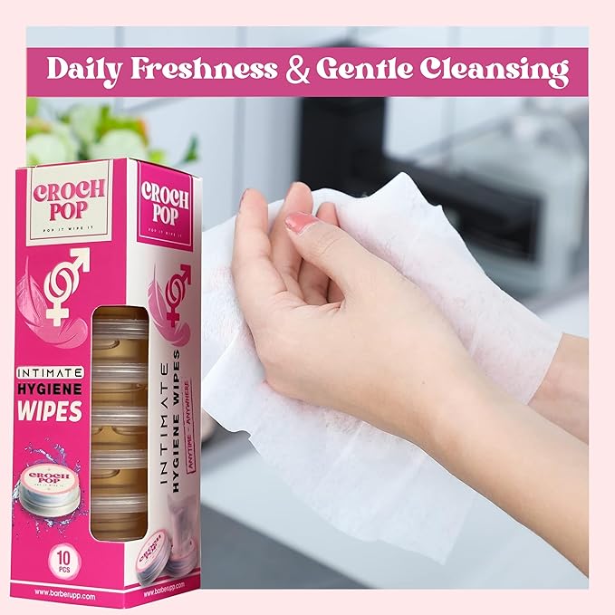 Feminine Wet Wipes for Women - 20 Count Natural Moisturizer & Biodegradable | pH-Balanced, Skin-Friendly Personal Care | Travel-Size Individually Wrapped Towelette Wipes for Daily Hygiene & Care