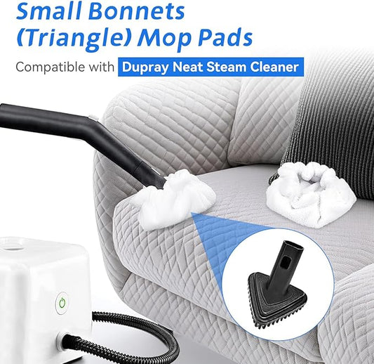 Pads Fit for Dupray Handheld Steam Cleaner: Small Bonnets Compatible with Dupray Triangular Brush Tool - Washable and Reusable Handheld Steamer Cloth Accessories (8 Packs)