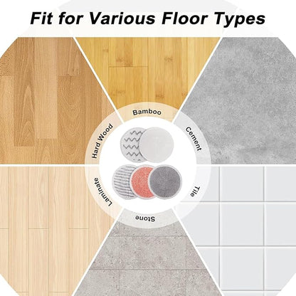 Spinwave Mop Replacement Pads for Bissell Spinwave 20399 23157 23159 2039A 2124A 20393 2039T 2039W 20391 20395 2307 2315A Hard Floor Mop Refill Heavy Scrub Pad- Part #1611297 & 1611298 (4+2+2+2+2)