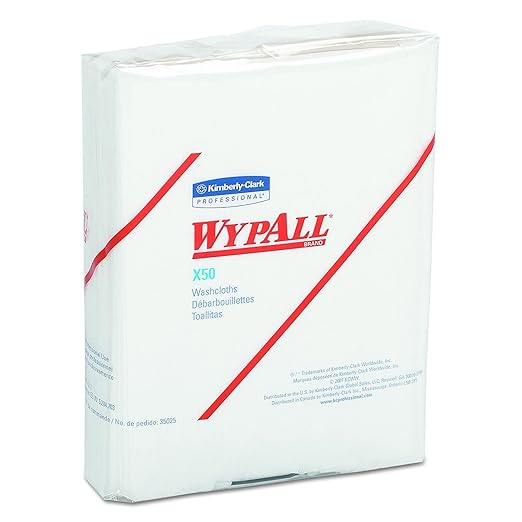 WypAll GeneralClean X50 Cloths Cleaning Wipes (35025), Quarterfold, Strong Towels for Extended Use, White (32 Packs of 26 Sheets, 832 Sheet Total)