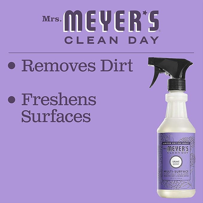 MRS. MEYER'S CLEAN DAY Multi-Surface Everyday Cleaner, Lilac Scent, 16 Ounce Bottle (Pack of 3)