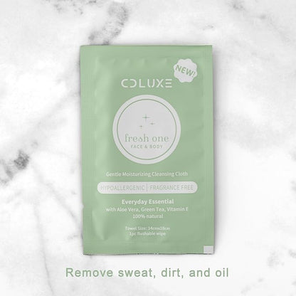 Fresh One (Body, Face, or Toliet) - Personal Cleansing | All Natural & Flushable, Sensitive Skin, Deodorizing, Hand Wipes, Moisturizing, Individually Wrapped on-the-go Singles