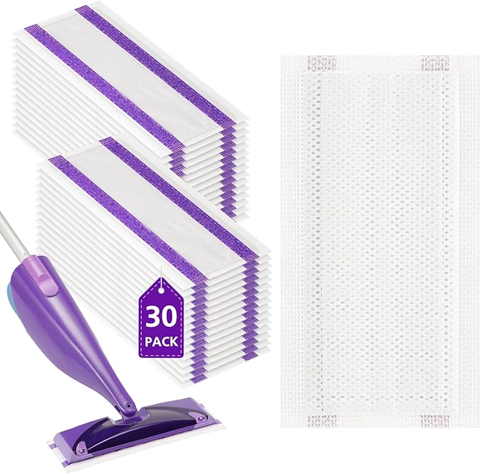 30 Count Spray Mop Pad Refill for Swiffer WetJet Hardwood and Floor Spray Mop, Disposable All Purpose Multi Surface for Floor Cleaning, Thickness Microfiber Clean Pads Replacement