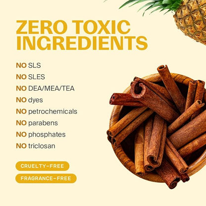 Fuwa3e Pineapple Enzyme Natural Dish Soap Earthy Cinnamon Scent - 16.9oz 1 Pack - 99% Plant Based Dish Liquid - Hypoallergenic Dish Soap from Discarded Pineapple Peels
