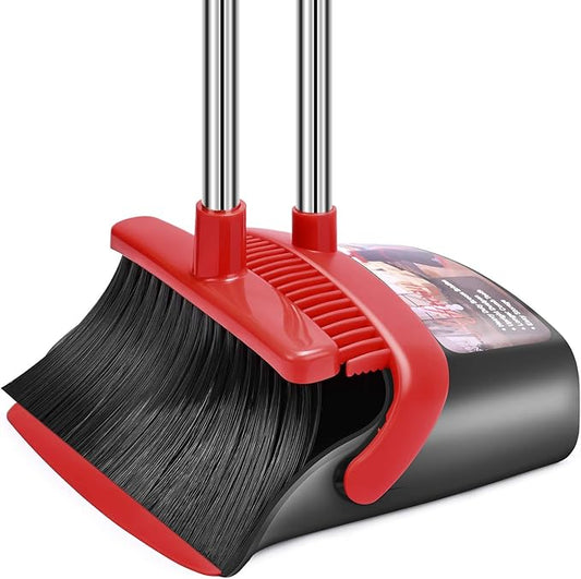 Aifacay Broom and Dustpan Set for Home,Reusable Mop Refill Pads Compatible with Swiffer Wet Jet, 6 Pack Microfiber Wet Dry Use Replacement Heads for Swiffer WetJet 11" Mop Types of Floor Cleaning