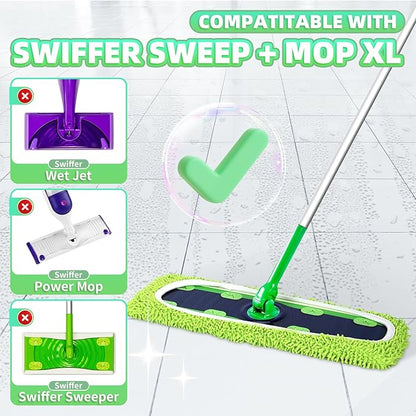 4 Pack Reusable X-Large Mop Pads Compatible with Swiffer Sweeper XL, Microfiber Chenille Washable Swiffer XL Mop Pads, Dry & Wet Sweeping Mopping Cloths XL