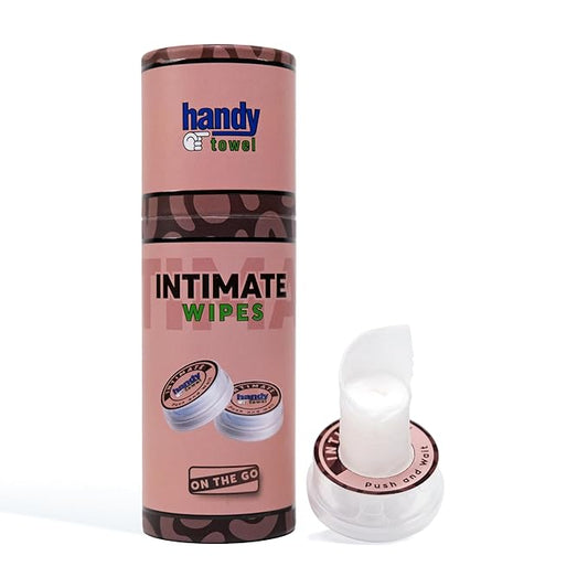 Handy Towel Genital Care Wipes Intimate Hygiene Wipes, Travel-Size Individually Wrapped Magic Wipes, Freshness Feminine - Masculine Genital Area Intimate Solution Cleanser, 8 Count