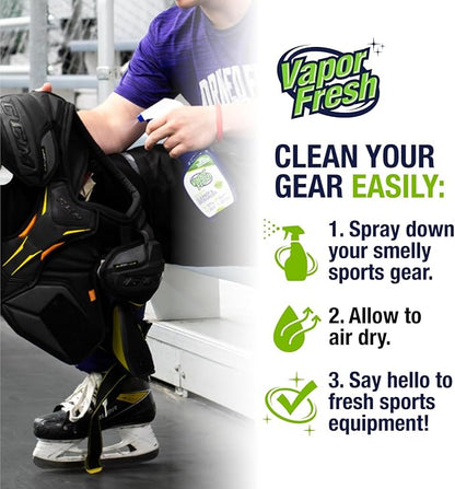 Sports Cleaner and Deodorizer - Sports Gear Odor Eliminator, Boxing Glove Deodorizer, Gym Equipment Spray, Natural and Plant Based, 16 Fl Oz (12-Pack)