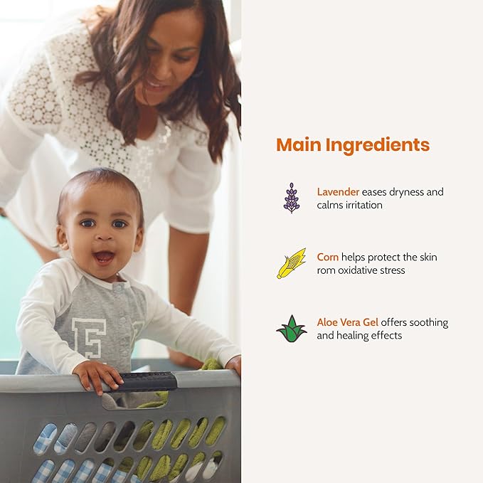 Mommy Care Eco Friendly Organic Fabric Softener - Green Valley Scent – Liquid Laundry Fabric Softener Safe for Babies and Sensitive Skin – Natural Ingredients 33.8 fl.oz