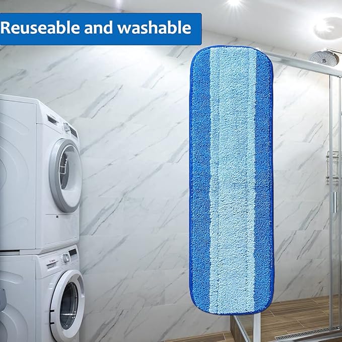 5 Packs Microfiber Mop Pads, Mop Pad Replacement for Bona Spray Mop, Washable & Reusable Mop Pads, Blue