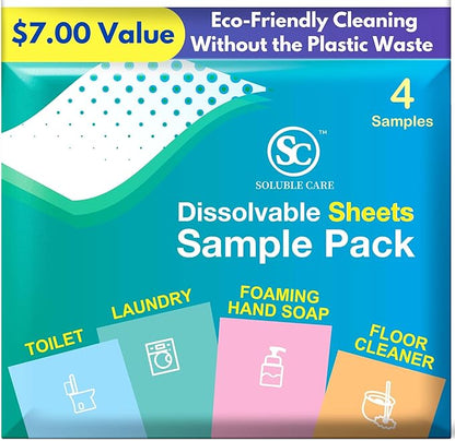 Foaming Hand Soap Dissolvable Sheets + Free 4-Sheet Bonus Pack (Sustainable, Earth-Friendly Cleaning Solution) – Coconut Scent