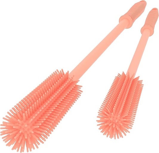 Silicone Bottle Cleaning Brush | 2 Pack| Water Bottle Brush Cleaner Brush for Hydro Flask,Glassware,Vacuum Sports Bottle&Vases,Water Bottle Cleaner Brush for Narrow Neck Containers