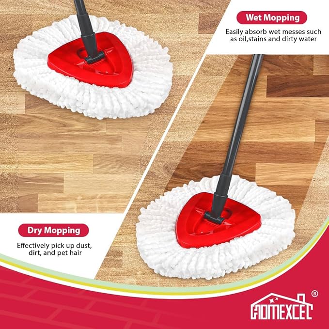 HOMEXCEL Mop Replacement Heads Compatible with O-Cedar EasyWring Spin Mops 8 Pack-Washable Microfiber Spin Head Refills-Easy Cleaning Mop Head Replacement