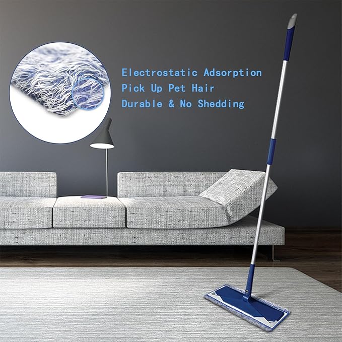 MZY LLC 6 Pack Microfiber Dusting Pad for Bona Family of Mops, 18 Inch Washable & Reusable Dust Pads for Multi-Surface Floors, Easy to Remove Dust, Pet Hair, and Dirt Fit for Bona Mop