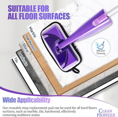 6 Pack Reusable Mop Replacement Pads Compatible with Swiffer Wet Jet Spray Mop, Microfiber Wet Jet Refills for Swiffer 10-12 inch Pads for Dry Wet Mopping Cloths