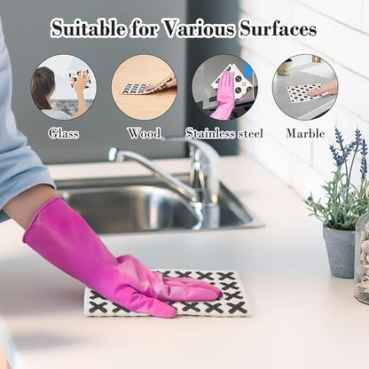 Lucomb 8 Pack Swedish Kitchen Dishcloths, Reusable Dish Cloth Paper Towels Washable Decorative Cleaning Cloths Sponge Wipes for Dish Washing, Super Absorbent & Quick Drying