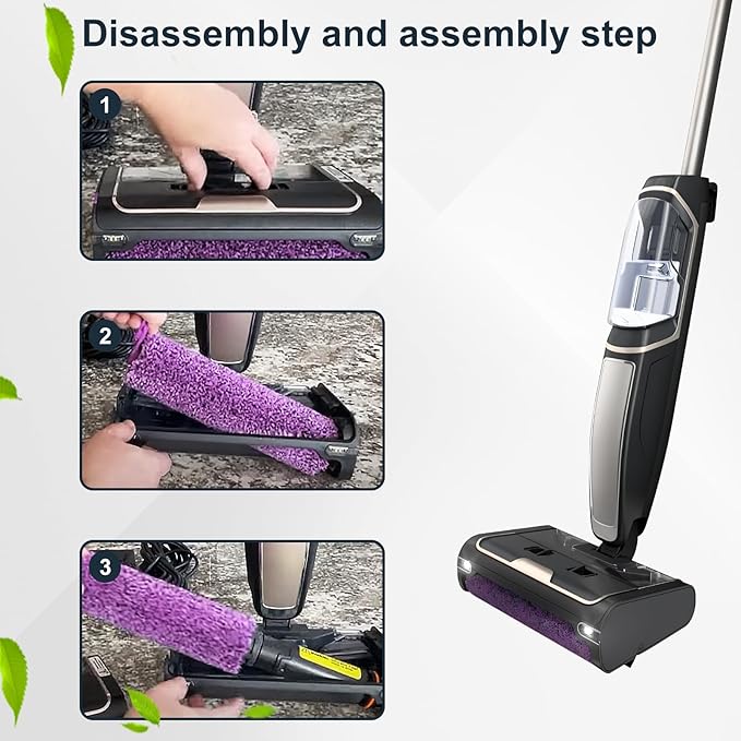 Replacement Brush Roller for Shark Steam Pickup 3-in-1 Steam Mop (Model SD200/SD201/SD201C/SD201Q/SD205) Steam Cleaner, 2 Brush Roller, 1 Cleaning Brush
