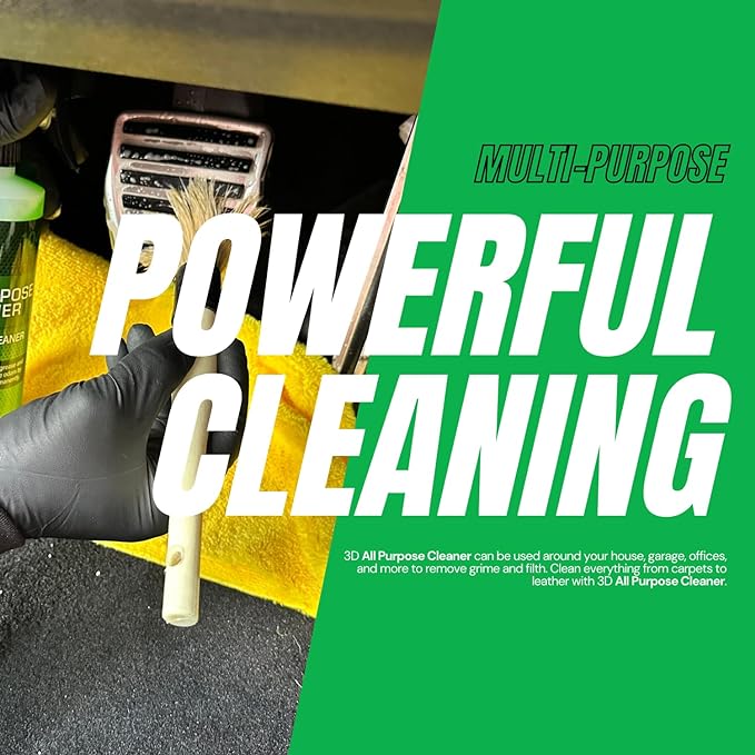 3D All Purpose Cleaner – High-Performance Interior & Exterior Car Cleaner for Vinyl, Leather, Plastic, Fabric, Carpet & More - 16 oz