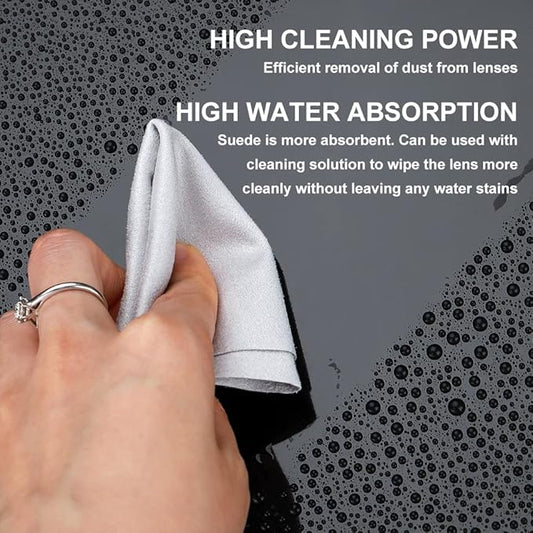 100 PCS Glasses Clean Cloth Suede, Lens Clean Cloth for Lenses, Glasses, Screens, Cameras, iPad, iPhone, Eyeglasses (6"x7", 100PCS/Grey)