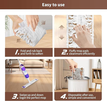 18 Pack Disposable Power Mop Pads Refills for Swiffer Powermop Multi-Surface Mop, Wood Mopping Pad Refills for Floor Cleaning, Wood Floor Pads