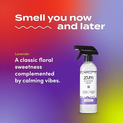 Zum by Indigo Wild All-Purpose Cleaner - Natural Multipurpose Cleaner Made with Essential Oils, Baking Soda & More - Wild Lavender, 16 fl oz
