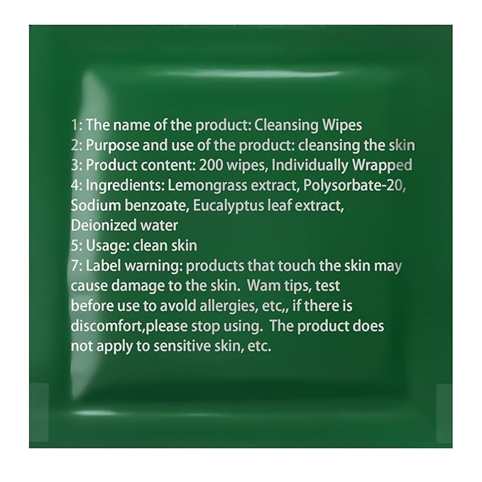200 Pieces Travel Size Wipes Citronella Oil Individually Wrapped Wipes for Indoor Outdoor Travel Picnic Camping Hikes