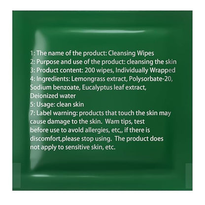 200 Pieces Travel Size Wipes Citronella Oil Individually Wrapped Wipes for Indoor Outdoor Travel Picnic Camping Hikes