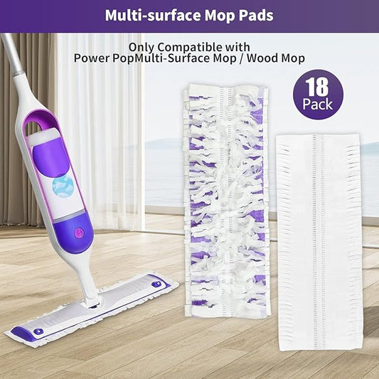 18 Pack Disposable Mopping Pads Refills for Swiffer PowerMop, Replacement with Power Mop Refills Power Mop Pads, Spray PowerMop Mopping Pad Refills for Floor Cleaning