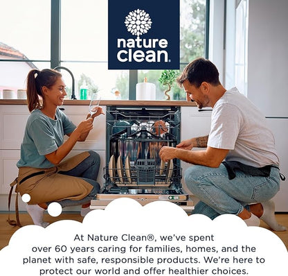 Nature Clean Natural Dishwasher Rinse Aid Liquid with 99.7% Plant-Based Ingredients, Unbelievable Power with No Nasty Chemicals. Dishwasher Drying Agent. Hard Water Stain Remover. 8 oz. (12 pack)