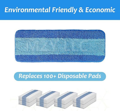 MZY LLC 8 Pack Microfiber Cleaning Pads Compatible with Bona Mop, 18 Inch Microfiber Mop Pads Reusable Pads for Hardwood Floor Cleaning