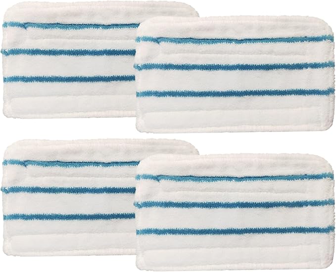4 Packs Replacement Mop Pads Compatible with Black & Decker Steam Mop SM1600 SM1610 SMP20 Series HSMC1361SGP BDH1855SM, Microfiber Reusable Washable Mop Pads for Floor Cleaning