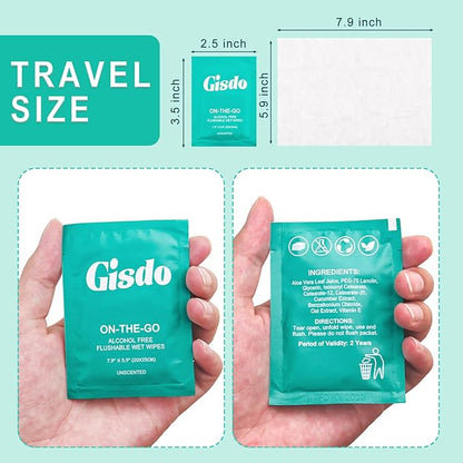 50 Pcs Wet Wipes, Fragrance Free, Plant Based, Aloe Vera for Butt, Hands, Face Cleaning, Sufficient Quantity, Individual Wrapped, Portable Size, Ideal for Daily Use