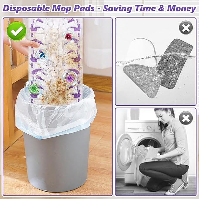 Disposable Mop Pads Refills for Swiffer Powermop: 10 Pcs Wet Dry Pad for Multi-Surface Floor Cleaning - Mopping Replacement for Tile Hardwood - Sweeping Cloths for Home Kichen