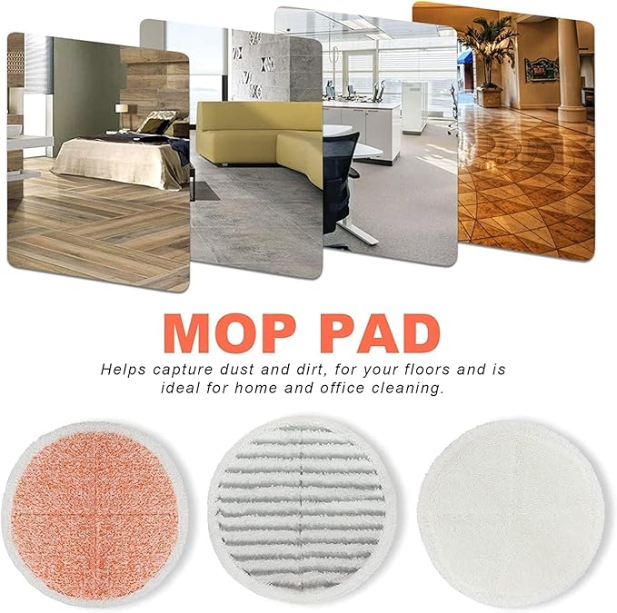 Replacement Pads for Bissell Spinwave Mop: 10 Pack Spin Mop Scrub Pads Compatible with Bissell Spinwave 23157 2124 20393 2039a 20399 2039w 23159 Powered Hard Floor Mop, Spin Mop Cleaner Scrubber Pads