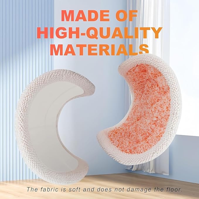 Spinwave Mop Replacement Pads for Bissell Spinwave 20399 23157 23159 2039A 2124A 20393 2039T 2039W 20391 20395 2307 2315A Hard Floor Mop Refill Heavy Scrub Pad- Part #1611297 & 1611298 (4+2+2+2+2)