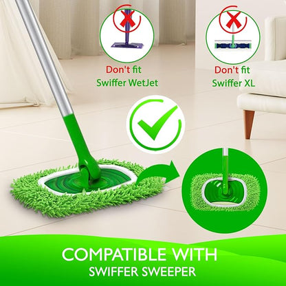 4 Pack Reusable Duster Refill for Swiffer Hand Duster & 4 Pack Reusable Microfiber Mop Pads for Swiffer Sweeper Mop