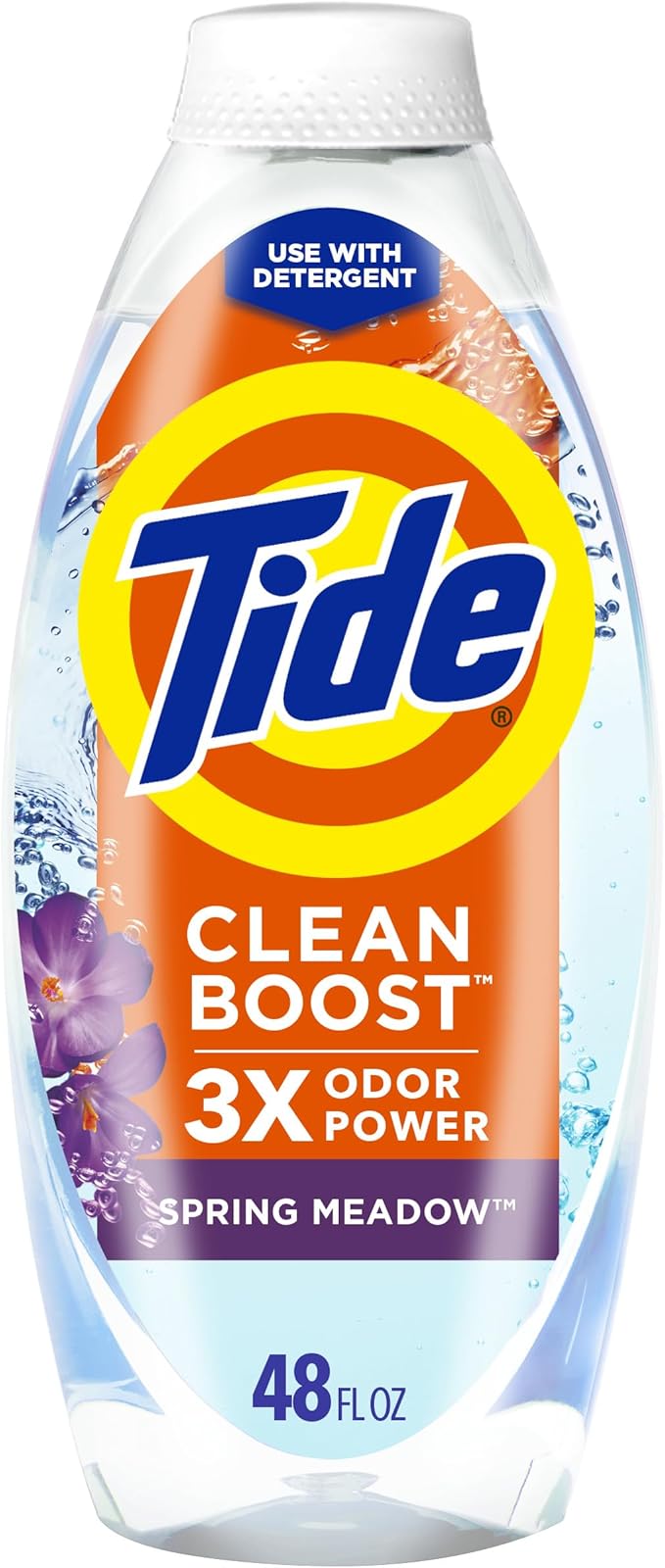 Tide Deep Cleansing Fabric Rinse with 3X Odor Power, Spring Meadow, 48 oz