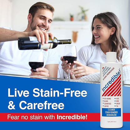 Stain Remover - Instant Spot Remover For New and Old Stains - Blood, Red Wine, Coffee, Urine, Cosmetics, Pet Stains and Odor Eliminator - Carpets, Mattress, Laundry, 16.oz (2 Pack)