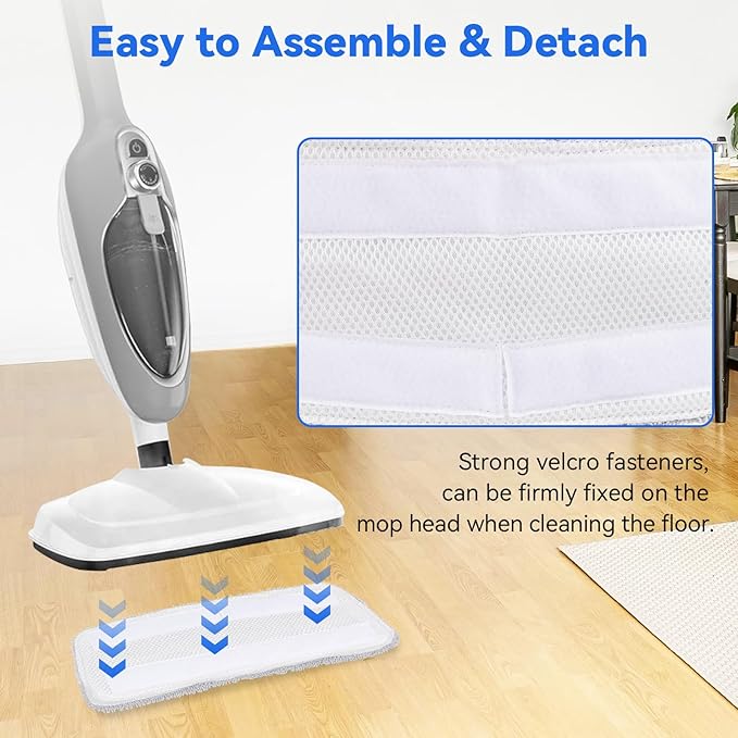 Replacement Steam Mop Pads for GorFanty GF-6610/GF-6610B: Reusable and Washable Microfiber Steam Mop Replacement Pads Cloth Floor Cleaning Pad (8 Packs)