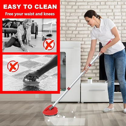 2 Pack Upgrade Scrub Brush Replace Heads Compatible with O Cedar EasyWring 1 Tank Spin Mop,Mop Replacement Scrubber Head Brush,Floor Cleaning Brush,More Layers of Bristles for Bathroom, Deck, Kitchen