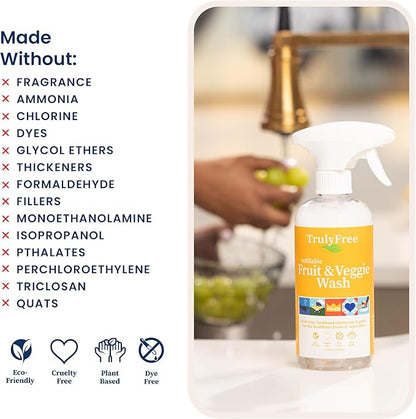 Natural Fruit and Veggie Wash Kit - DIY Vegetable Washer & Fruit Cleanser - Pack of 3