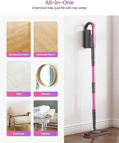 Schenley 7-in-1 Steam Mop Dual-Rod Design with Detachable Handheld Steamer for Walls, Grouts, Hard Floors, Tiles, includes Multi-purpose Accessories and Washable Microfiber Pads