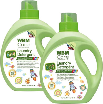 Laundry Detergent | Plant-Based Liquid Formula | 34 fl oz Each, 50 Loads Total | Eco-friendly and effective cleaning for all your laundry needs | 2-Pack