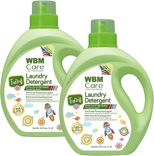 Laundry Detergent | Plant-Based Liquid Formula | 34 fl oz Each, 50 Loads Total | Eco-friendly and effective cleaning for all your laundry needs | 2-Pack