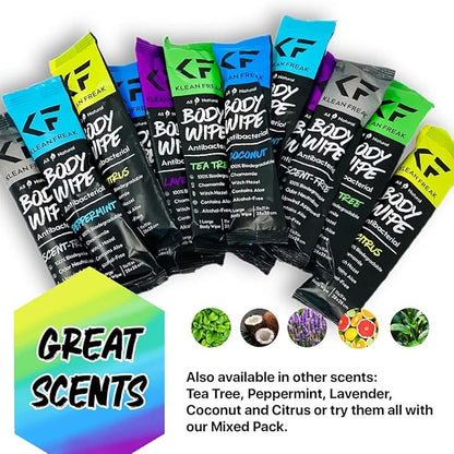 Body 12-Count Wipes - Original Disposable Wipes, Individually Wrapped for the Gym, Workout, Hiking, Travel, and Sport (Scent Free)